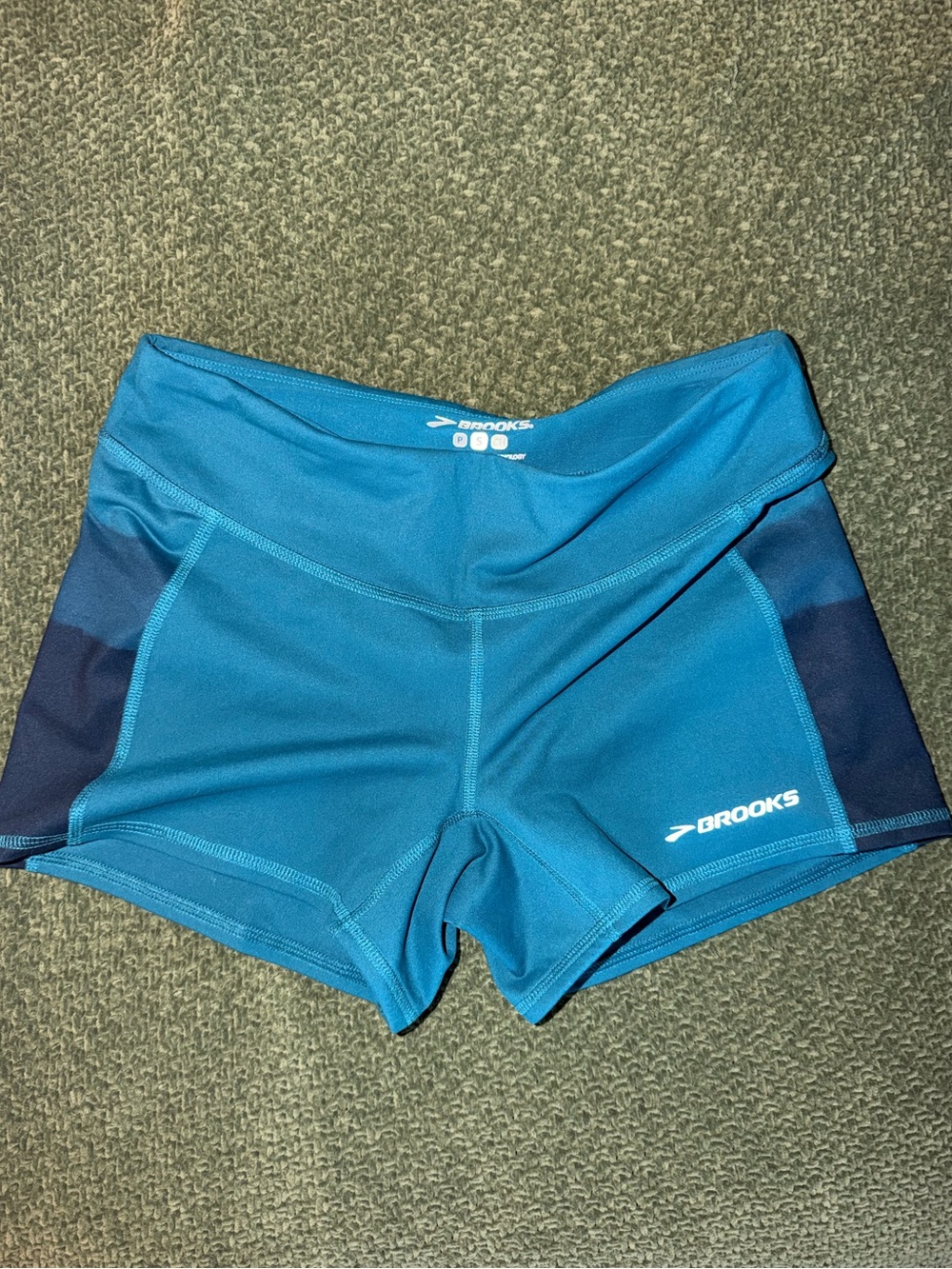 Brooks Teal and Navy Athletic Shorts